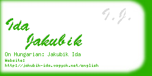 ida jakubik business card